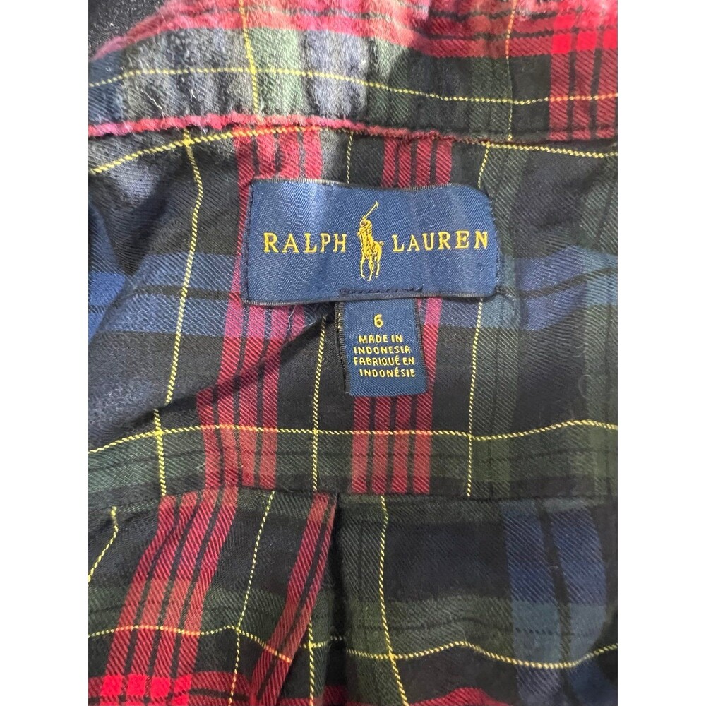 Polo Ralph Lauren Plaid Button Down Shirt Boys Size 6 with Multicolor